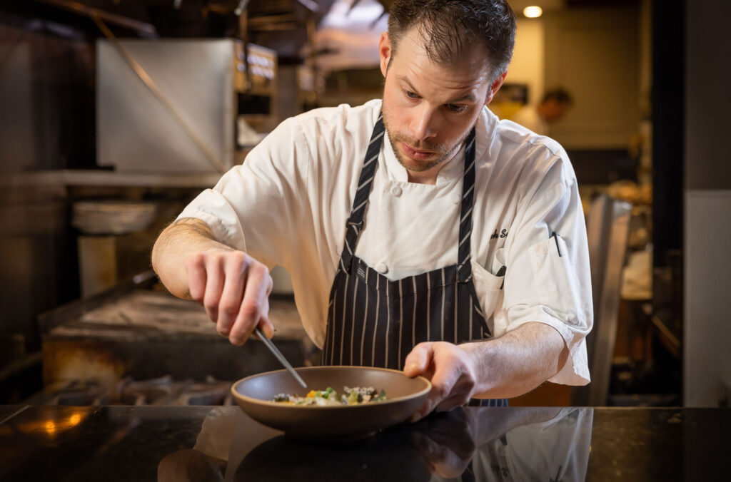 Chef Nick Surowy in the Quattro kitchen.