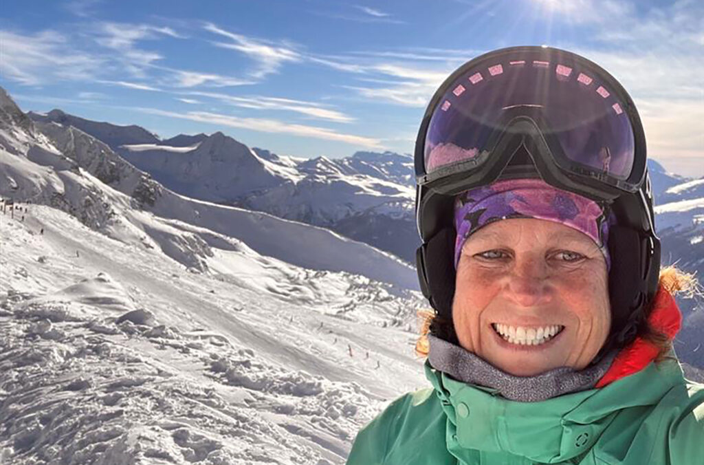A selfie taken by Whistler entrepreneur, Shannon Susko while skiing on a sunny day in Whistler.