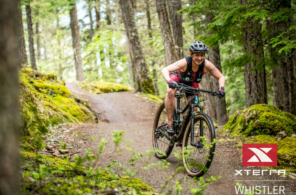 A biker makers their way through the Lost Lake trails in XTERRA Whistler.