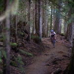 A gravel biker makes their way down the trails at Lost Lake Park in Whistler.