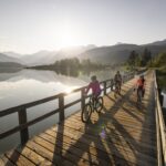 Biking by Green Lake in Whistler
