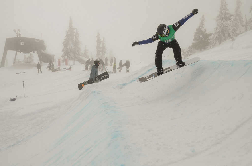 Snowboard cross athlete, Hannah Turkington competes on the slopes. 