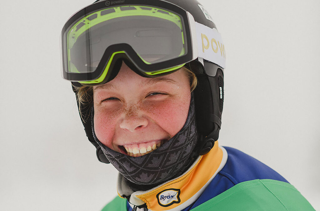 A headshot of athlete Hannah Turkington in her snowboard gear. 