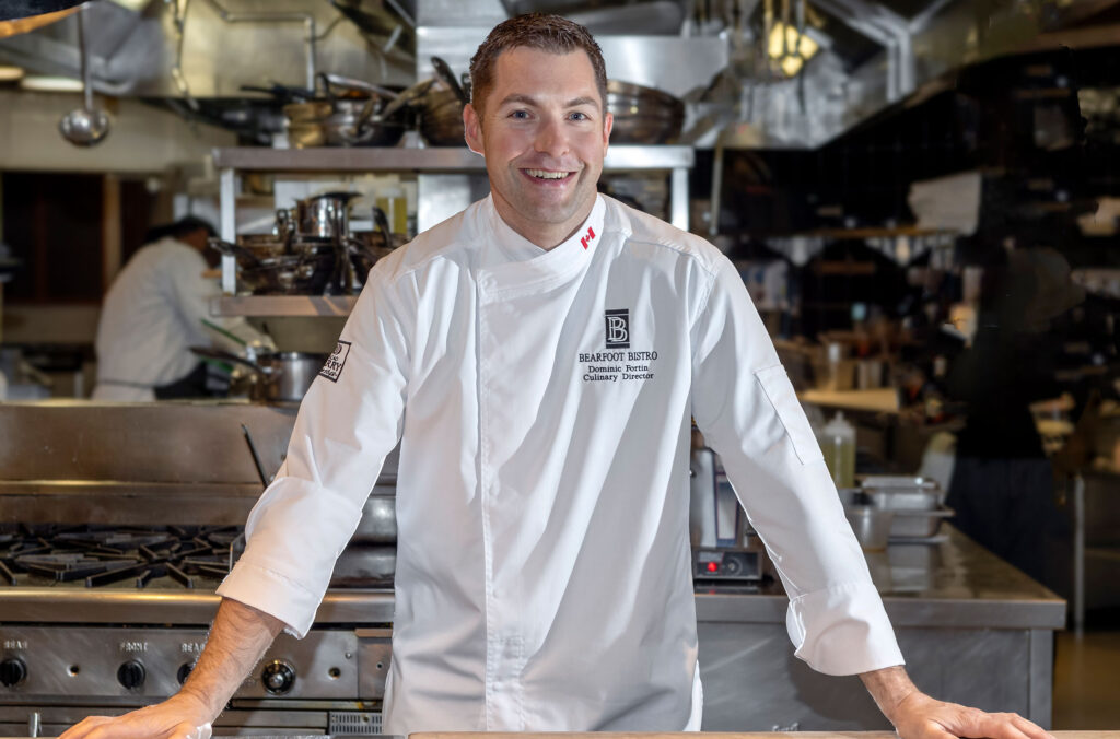 Dominic Fortin in his chef's whites at the Bearfoot Bistro.