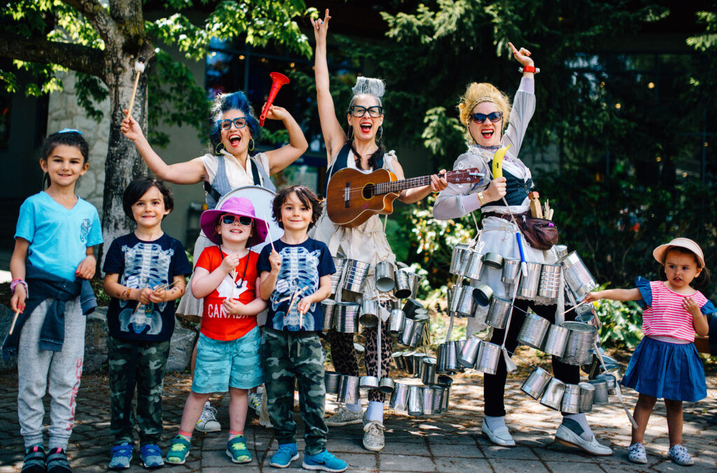 Some of the roving performers on Whistler Village Stroll during the Whistler Children's Festival.