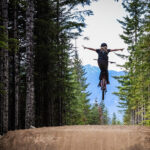 Mountain bike rider Hailey Elise gets some air in the Whistler Mountain Bike Park.