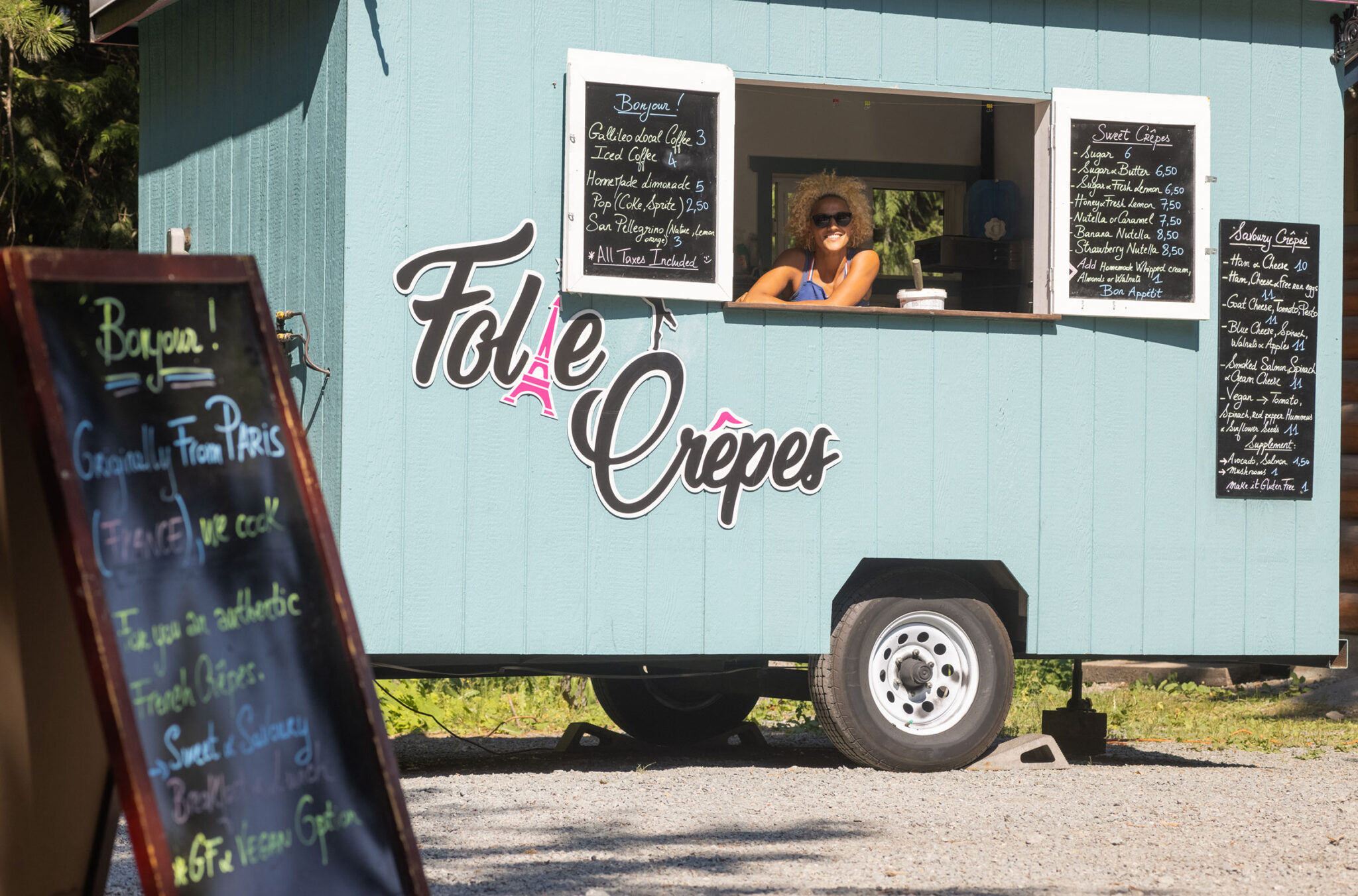 The owner of the Folie Crepes food truck is ready for Whistler's park-goers.