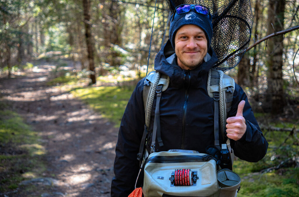 Matthew Prosdocimi, owner of Whistler Year-Round Fishing, gives a thumbs up for fishing in Whistler.