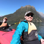 Sean Marihugh takes a selfie while sat in a double kayak.