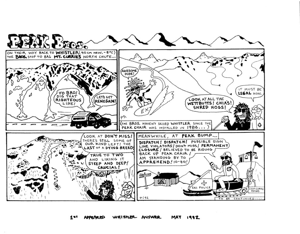 The Peak Bros. comic strip from 1992.