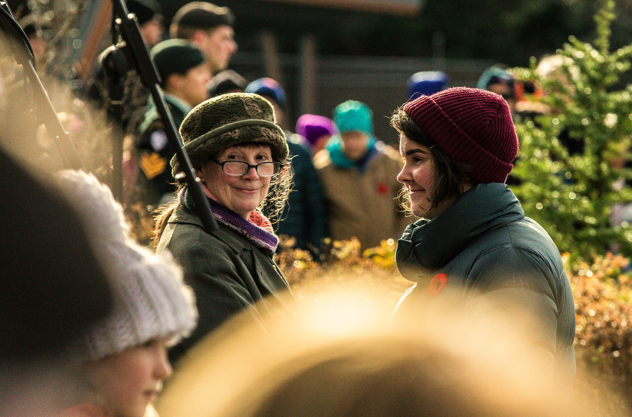 Allison Hunter Conductor of the Whistler singers and Jeanette Bruce, conductor of the Whistler Children Choir, direct the Remembrance Day performance in 2018.