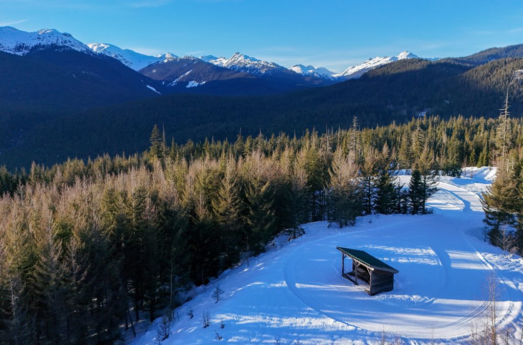 The warming hut on the Top of the World cross-country ski trail at Whistler Olympic Park.