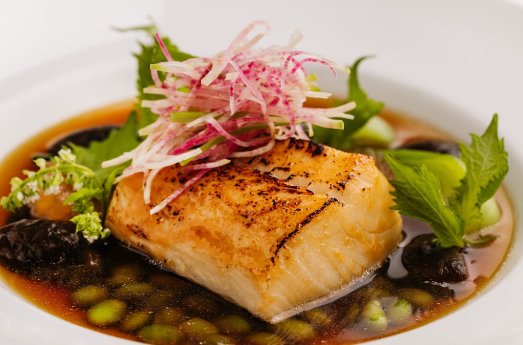 A colourful sable fish dish served at Araxi in Whistler.
