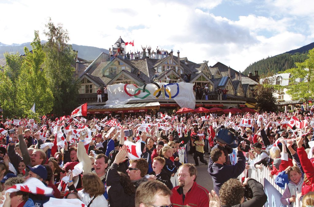 Olympic bid announcement in Whistler Village July 2, 2003.