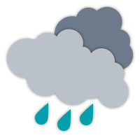 Cloudy with scattered showers.