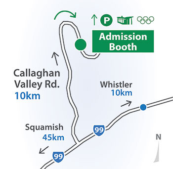 Whistler Olympic Park admission booth map