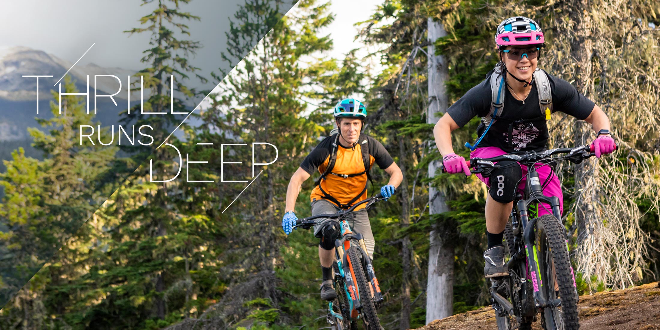 People XC mountain biking in Whistler BC Canada