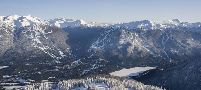 View of Whistler Blackcomb from across the valley