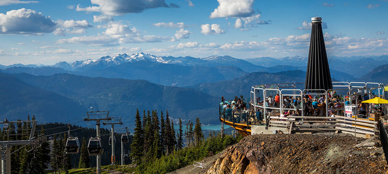 The Umbrella Bar at the top of Whistler Mountain in summertime