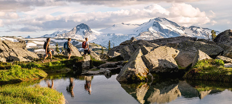 Hiking in the Whistler alpine in summertime