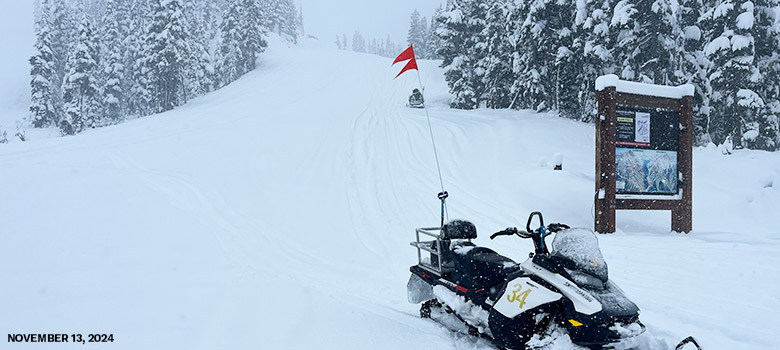 Fresh early season snow on the slopes of Whistler Blackcomb