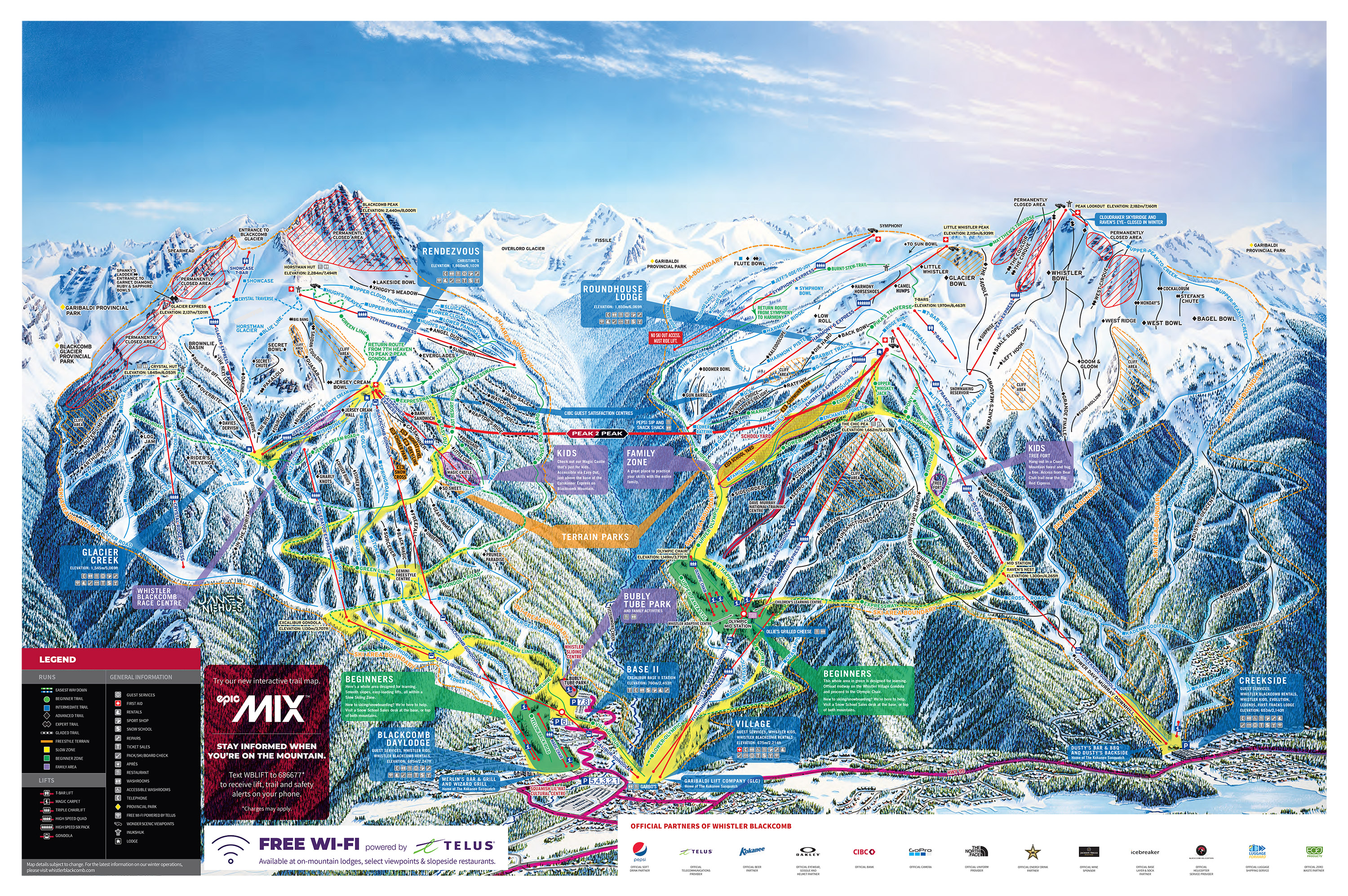 Whistler Blackcomb Elevation Map Whistler Blackcomb Trail Maps | Tourism Whistler