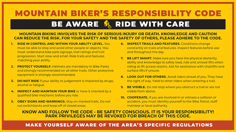 Whistler Blackcomb Mountain Bike Responsibility Code