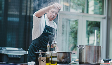 Chef demonstration at Cornucopia in Whistler