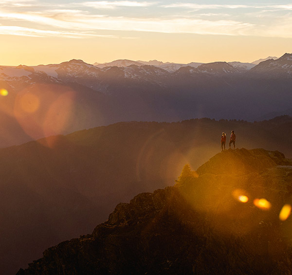 People hiking in the high alpine in Whistler