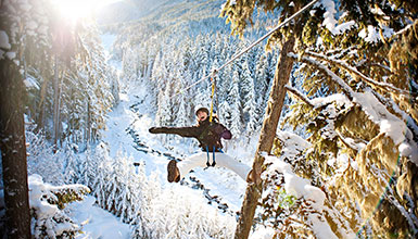 Winter Ziplining in Whistler