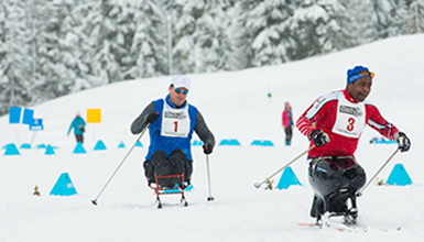 Adaptive athletes competing in Nordic sports at Whistler Olympic Park