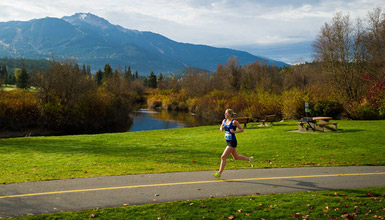 Runner on the Valley Trail during the Whistler 50