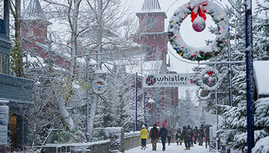A snowy Whistler Village during the Film Festival