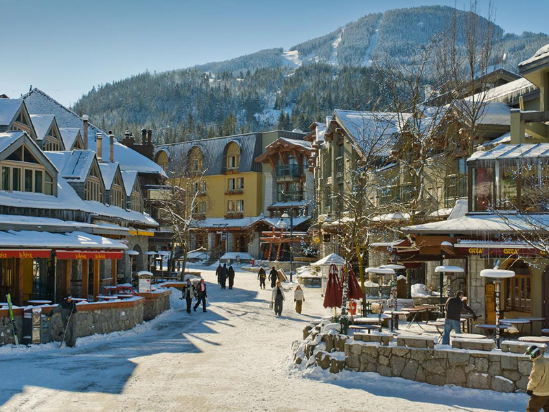Hotels and lodges along the Stroll in Whistler Village