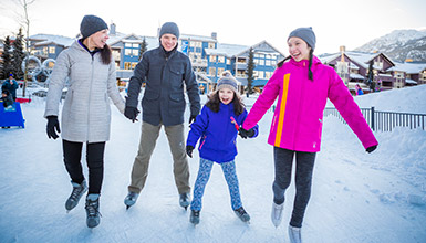 Ice skating outdoors in Whistler