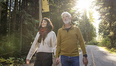 People enjoying a free, self-guided tour along the Cultural Connector in Whistler