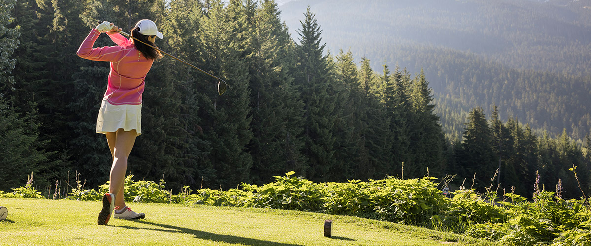 Person playing on a Whistler golf course