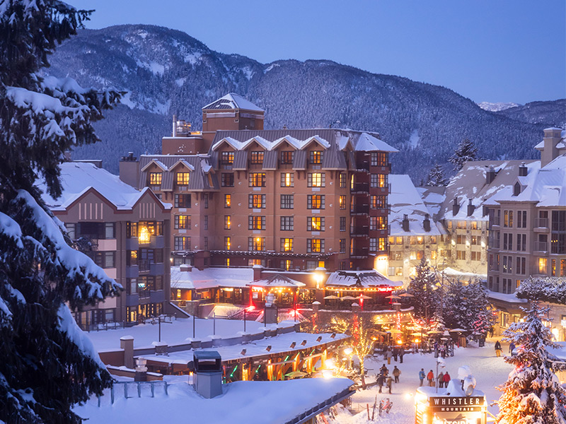 A wintery evening in Whistler village