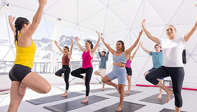 Nourish Whistler Wellness Series Yoga under the Dome on Whistler Mountain in Whistler, British Columbia