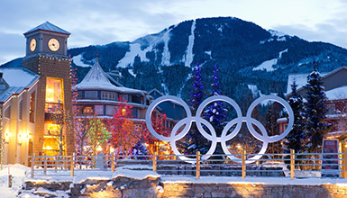 At Whistler Olympic Plaza in Whistler Village