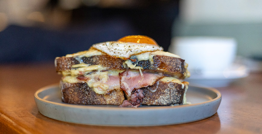Oozing gruyere and deliciousness with Caramba’s Croque Madame