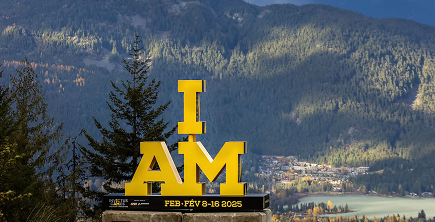 The invictus games monument above Whistler