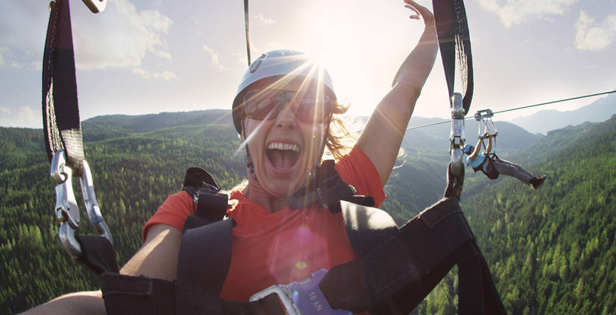 People ziplining near Whistler Village