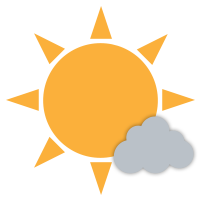 Sunny with morning cloudy periods.