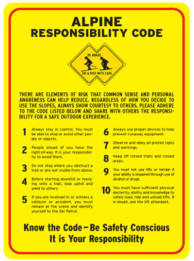Whistler Blackcomb Alpine Responsibility Code